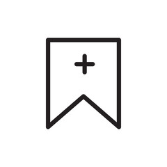 Poster -  Add bookmark vector icon. Bookmark plus simple flat icon illustration on white background..eps