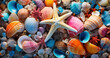 Seashells and coral washed up on the shore
