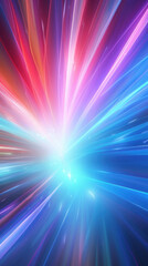 Poster - Flying lights. Pink, blue colors. Abstract background.