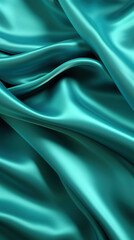 Poster - Liquid metal wave background. Blue, green colors.