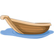 Wooden boat on a white background