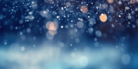 Wall Mural - Winter beautiful glitter bokeh background