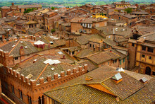 terracotta rooftops view panorama of sienna