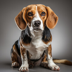 Sticker - cute brown black and white beagle