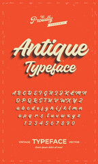 Poster - vintage retro alphabet font typography typeface