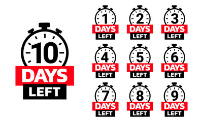 Wall Mural - Number of days left to go sign for sale and promotion. Countdown left days.