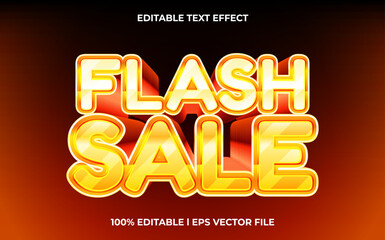Poster - flash sale text effect editable video cover and banner text style, 3d typography template