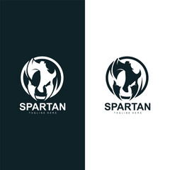 Spartan Warrior Logo Simple Illustration Silhouette Vector Design