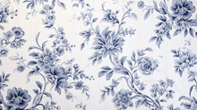 Blue Toile Pattern On Fabric .
Modified Generative Ai Image.