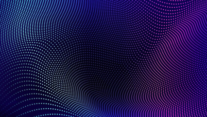 Poster - wavy smooth dynamic particle dots background vector