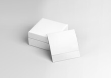 White Plain Blank Empty Top Open Flap Paper Envelope With Square Jewellery Box On Isolated Background