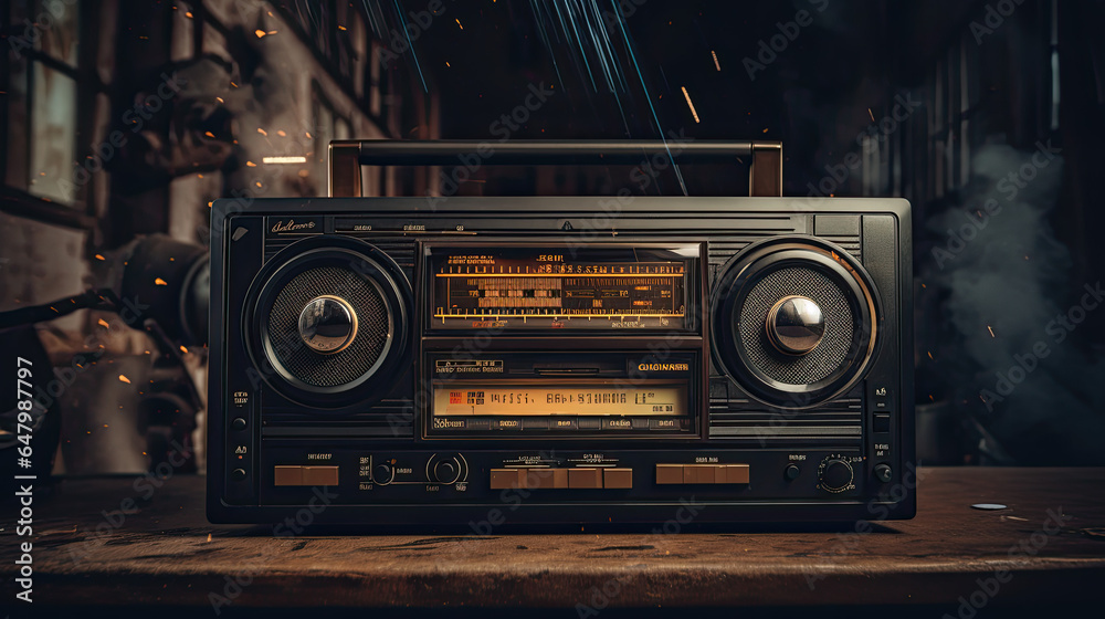 Old radio cassette player Stock Photo | Adobe Stock