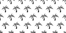 Black White Palm Tree Seamless Pattern