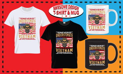 Wall Mural - Veterans day t-shirt & mug design, typography custom, vector best for print design. 