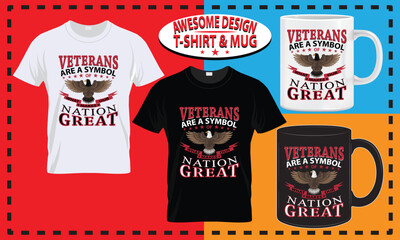 Wall Mural - Veterans day t-shirt & mug design, typography custom, vector best for print design. 