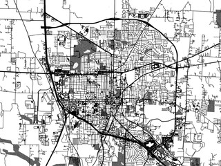 greyscale vector city map of denton texas in the united states of america with with water, fields an