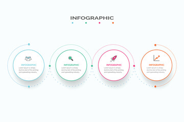 Poster - infographic elements data visualization abstract elements of graph, diagram with 4 steps, options, p