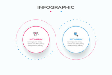 Poster - infographic elements data visualization abstract elements of graph, diagram with 2 steps, options, p