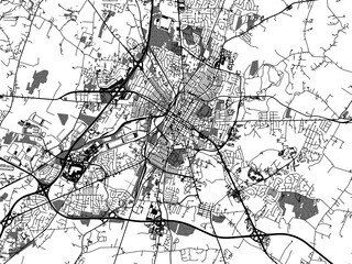 greyscale vector city map of hagerstown maryland in the united states of america with with water, fi