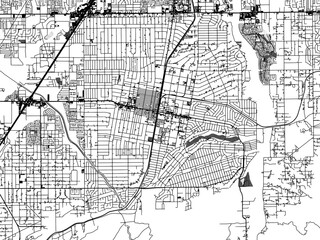 greyscale vector city map of hesperia california in the united states of america with with water, fi