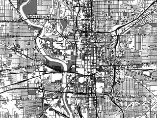 greyscale vector city map of indianapolis center indiana in the united states of america with with w