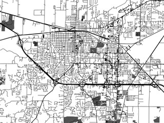 greyscale vector city map of jonesboro arkansas in the united states of america with with water, fie