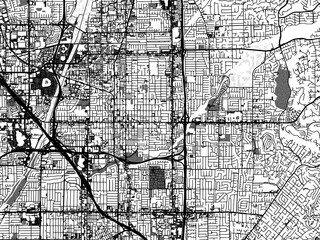 Greyscale vector city map of  Orange California in the United States of America with with water, fields and parks, and roads on a white background.