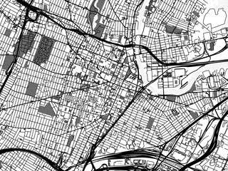 greyscale vector city map of newark new jersey in the united states of america with with water, fiel