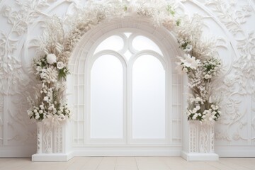 Wall Mural - wedding arch with flowers for wedding ceremony