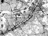 Fototapeta Miasta - Greyscale vector city map of  Riverside California in the United States of America with with water, fields and parks, and roads on a white background.