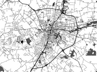 greyscale vector city map of salisbury maryland in the united states of america with with water, fie