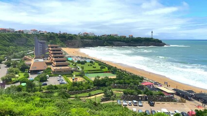 Wall Mural - Aerial view of the Chambre d’Amour beach in Anglet, France