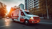 Medical Emergency Ambulance On City Road.