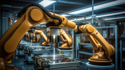 Aufkleber - robotic arm production lines, industrial machinery.