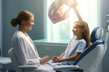  A Young Girl In The Dentist Chair