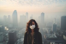 Woman Wearing Face Mask In City