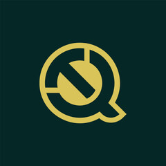 Initial letter TQ or QT monogram logo