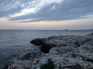 Wall Mural - sunset over the Adriatic Sea in Rovinj