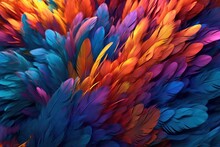 Beautiful Abstract Of Colorful Feathers, Texture Background, Abstract Feather Background, Feather Pattern
