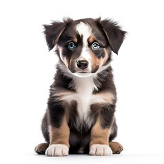 Wall Mural - Cute Puppy on White Background, Generative AI Illustration