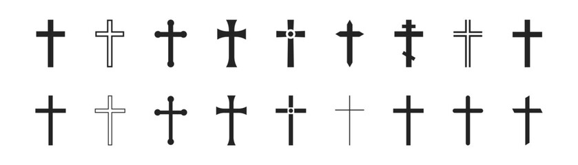 Wall Mural - Cross symbol. Three crosses. Calvary. Vector.