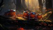 a group of colorful fire-bellied toads, with their vivid patterns and bright red undersides, adding a splash of color to a damp forest floor