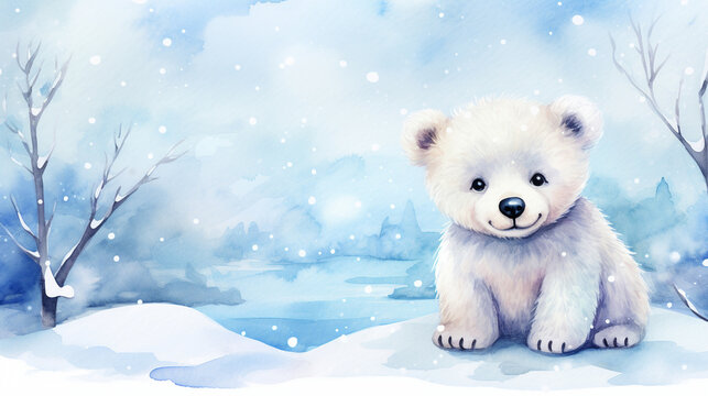 a drawing of a cute polar bear