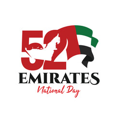 Wall Mural - 52 National Day of United Arab Emirates. UAE National Day. December 2. UAE map symbol. Vector Logo. Eps 08. 