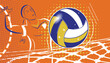 Volleyball pop art design. Vector illustration.