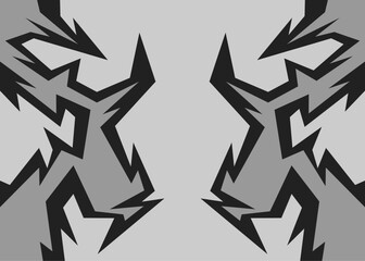 Poster - Abstract background with geometric sharp and spike line pattern. Geometric tribal pattern