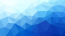 Abstract Blue And White Gradient Triangle Low Poly Mosaic Background, Polygon Backdrop For Web Banner Presentation ,card, Vector Illustration.