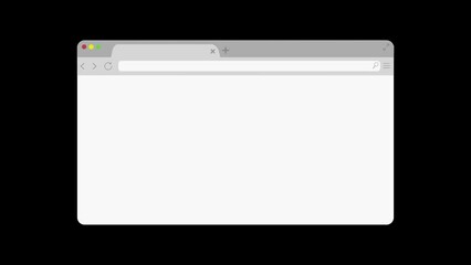 blank browser window with space for text. empty browser window on a laptop or computer with blank se