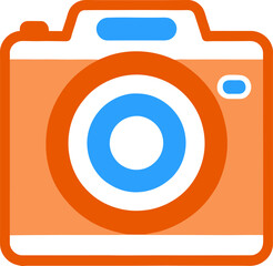 Camera with flash light vector isolated icon. Photo camera emoji illustration. Camera vector isolated emoticon