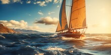 Close-up Of Sailing Boat With Blurred Background